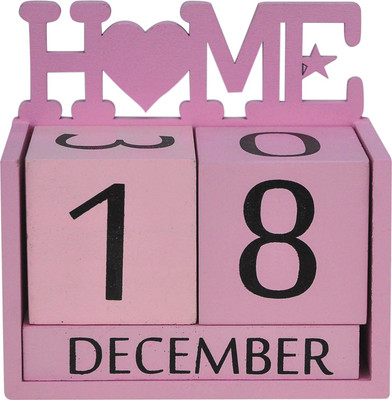

ZEVORA WOODEN HOME NEVER ENDING PINK CALENDAR FOR OFFICE, HOME & GIFT ITEM any year Table Calendar(pink, Home)