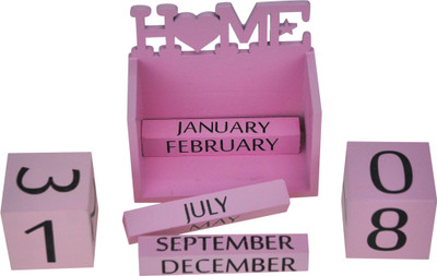 

Avmart WOODEN HOME NEVER ENDING PINK CALENDAR FOR OFFICE, HOME & GIFT ITEM any year Table Calendar(pink, Home)