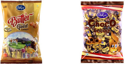 

Oshon Butter Gold & Choco Eclair Pouch Combo (Pack of 2) Milk Cream Candy(Pack of 2)
