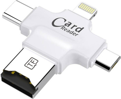 

Microware 4 in 1 OTG Card Reader Four Ports Card Reader(White)