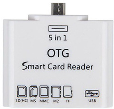

Electrucious 5 In 1 Smart Card Reader Writer Card Reader Connection Kit Usb 3.0 Card Reader For all smartphones Card Reader(White)