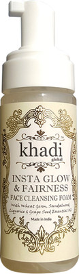

Khadi Global Insta Glow & Fairness Face Cleansing Foam With Pure Silver Dust & Wheat Germ, Sandalwood, Grape Seed Essential Oil 50 ml(150 ml)