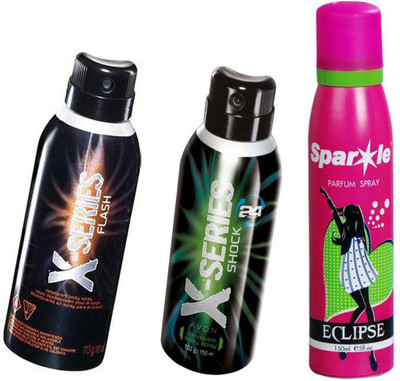 

Avon Anew X-series flash 150 ml & shock 150 ml With one sparkle perfume spray 150 ml(Set of 3)