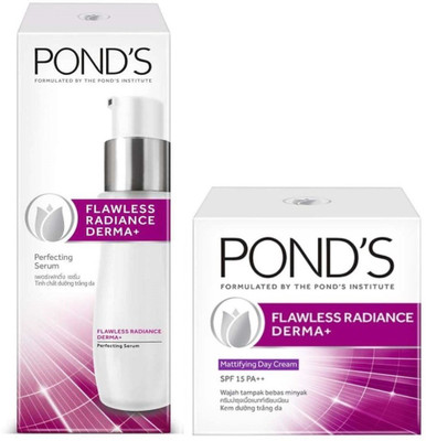

Ponds Flawless Radiance Derma Pefecting Serum (30ml) + Mattifying Day Cream (50g)(Set of 2)