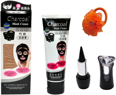 

Charcoal Mask Cream Anti Blackhead (80 gm), Black Kajal and Band(Set of 3)