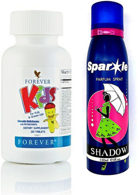 

Forever Kids Chewable Multivitamins 120 N tablets With one sparkle perfume spray 150 ml(Set of 2)