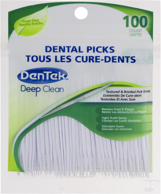 

DenTek Dental Picks (Textured & Bristled for deep clean) with Fresh Mint, 100 counts(Pack of 100)