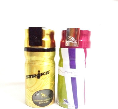 

EKOZ STRIKE GOLD AND FASHION POUR FEMME Perfume Body Spray - For Men & Women(400 ml, Pack of 2)