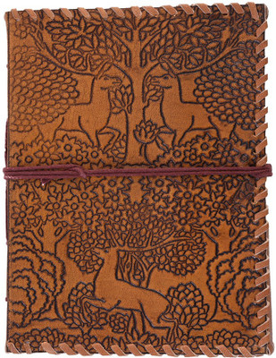 

Craft Play Regular Diary(Handmade Leather Emboss Diary with Flap, Mustard)