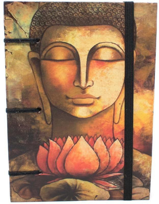 

Craft Club Regular Journal(100% Handmade Recycled Cotton Paper Diary With Buddha Print, Multicolor)