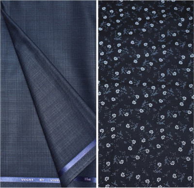 KUNDAN SULZ GWALIOR Cotton Blend Graphic Print Shirt & Trouser Fabric