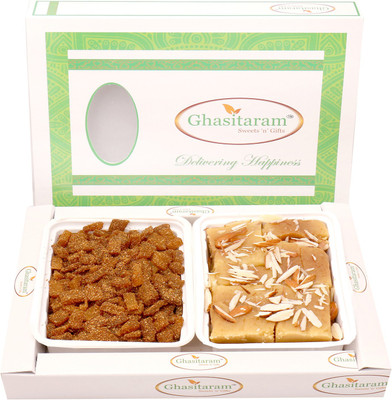 

Ghasitaram Gifts Masala Mango and Soft Mysore Pak Hamper Combo(400 gms)