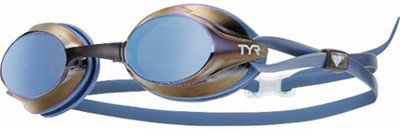 

TYR Velocity Mirrored Swimming Goggles(Brown, Blue), Blue;silver