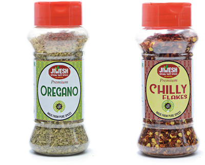 Jiwesh Combo Pack Of 2, (Oregano Seasoning+Chilli Flakes) (30g+50g)(110 g)