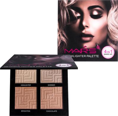 

Mars 4IN1 3D Highlighter Powder Palette Makeup highlighter Concealer Brighten Highlighting Makeup Highlighter(Beige Glam)