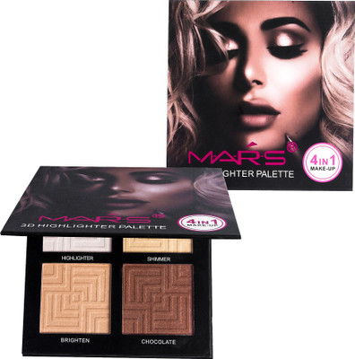 

Mars 4IN1 3D Highlighter Powder Palette Makeup highlighter Concealer Brighten Highlighting Makeup Highlighter(Beige Trend)