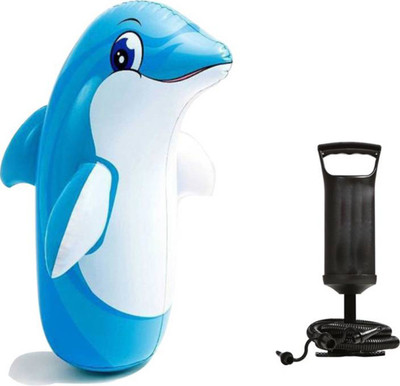 

BE YOU OWN LABEL DOLPHIN STYLE HIT ME PUNCHING BAG FOR KIDS WITH PUMP Inflatable Bouncer(Multicolor)