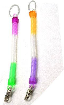

Faynci Spiral Plastic Key Chain Purple/Yellow/White/Green with Stretchable String Clip Holder Key Chain