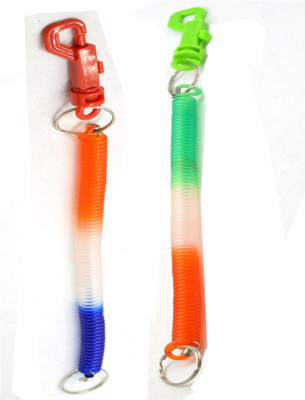 

Faynci Key Ring Spiral Plastic Key Chain with Stretchable String Clip Holder Key Chain