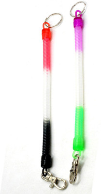 

Faynci Spiral Plastic Key Chain Red/Pink/Black/White with Stretchable String Clip Holder Key Chain