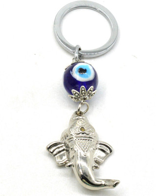 faynci Lord Ganesh with Evil Eye Key Chain for Gifting, Good Luck and Protection Key Chain