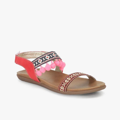 

Glitzy Galz Girls Velcro Flats(Red