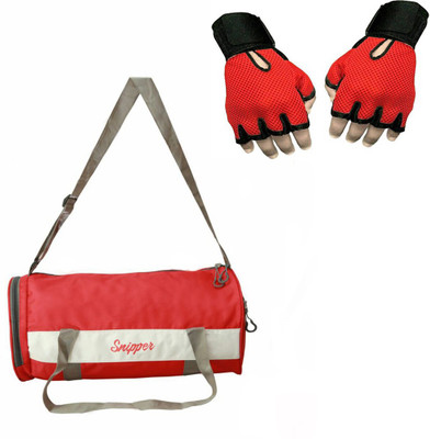 

Snipper Combo of Stylish Gym Bag and gloves( Red) Gym & Fitness Kit