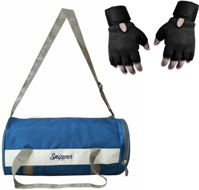 

Snipper Combo of Stylish Gym Bag and gloves(Blue & Black) Gym & Fitness Kit