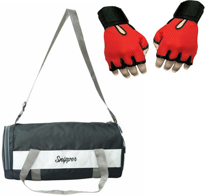 

Snipper Combo of Stylish Gym Bag and gloves(Black & Red) Gym & Fitness Kit