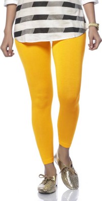 FLY Ankle Length  Ethnic Wear Legging(Yellow, Solid)