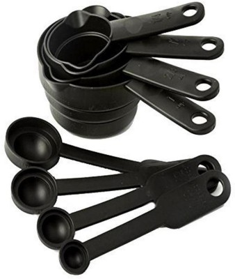 CANDYLOGIC™ High Quality Baking & Cooking Measurement Measuring Cups and Spoons Set (8 Pieces) – Black Measuring Cup Set(1.25 ml, 2.5 ml, 5 ml, 15 ml, 60 ml, 120 ml, 160 ml, 240 ml)