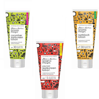 

Aroma Magic Cucumber Sunscreen Lotion & Carrot Sunscreen Lotion & Sunblock Lotion (Pack of 3)(300 ml)