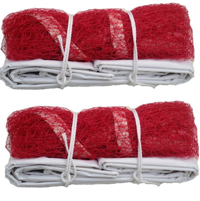 

YUKI Red Badminton Net (SIZE : 21 x 2.5) with Nylone Border, Pair Badminton Net(Red)