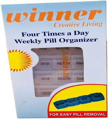 

Winner VP20180501 Manual 4 Weeks for 7 days Pill Organizer(White, Blue)
