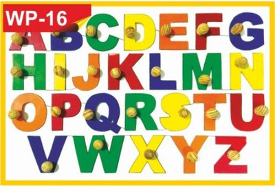 

Aadi Publications Wooden English Capital Alphabet Puzzle Tray with Picture Examples with Knobs (12cm x 16cm) (Multi Color)(1 Pieces)
