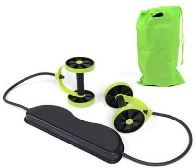 

QUINERGYS ® Wheeled Fitness Resistance Exercises Rope AB Wheel Roller Ab Exerciser(Green, Black), Black;green