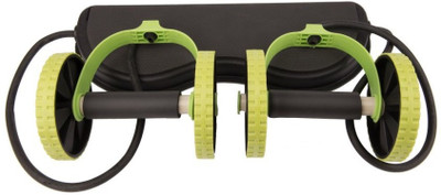 

QUINERGYS ™ New Core Double Wheels Ab Roller Pull Rope Abdominal Waist Slimming Abdominal Exercise Equipment Ab Exerciser(Green, Black), Black;green