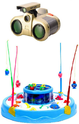 

New Pinch Amazing combo of Rotating Magnetic Fishing Game with Binocular ( Night Vision) toy