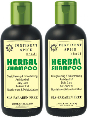 

Continent Spice Khadi Herbal Shampoo (SLS & Paraben Free) Pack of 2 -CS682005(210 ml)