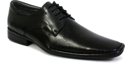 

Hitz Black Leather Formal Shoes Lace Up For Men(Black