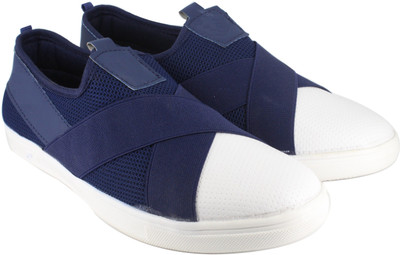 

LeatherKraft Coloured Slip On Sneakers For Men(Navy