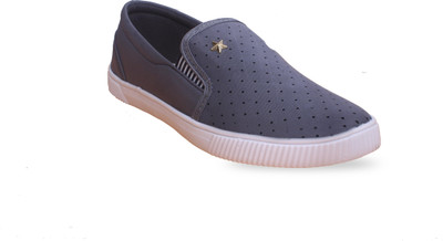 Footfit Canvas shoes Slip On Sneakers For Men(Grey