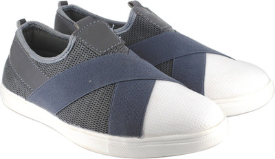 

LeatherKraft Coloured Slip On Sneakers For Men(Grey