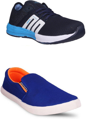 

STYLIVO Combo Pack of Sports Shoe & Loafer For Men's Casuals For Men(Blue, Orange