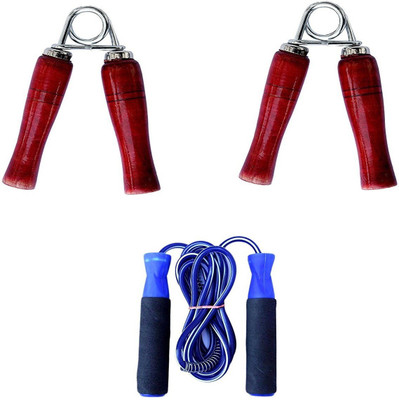 Woody PRO Blue Skipping Rope &1 PAIR WOODEN HAND GRIP COMBO Home Gym Freestyle Skipping Rope(Blue, Pack of 1) available at flipkart for Rs.149