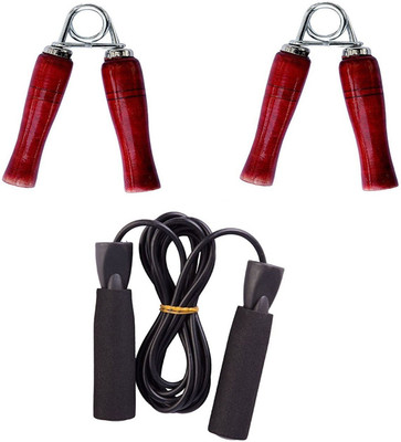 Woody PRO GYM FITNESS SKKIPPING ROPE&1 PAIR PVC HAND GRIP COMBO Home Gym Freestyle Skipping Rope(Black, Pack of 1) available at flipkart for Rs.149