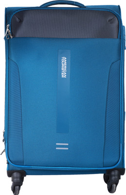 

American Tourister Madison Spinner TSA Soft Trolley 68 cm (Blue ) Expandable Check-in Luggage -  inch(Blue