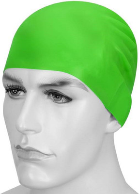

Leosportz Unisex-Kids & Adults Adjustable Plain Flat Silicone Swimming Cap Swimming Cap(Green, Pack of 1)