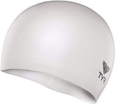 

TYR Wrinkle Free Junior Silicone Swimming Cap(White, Pack of 1)