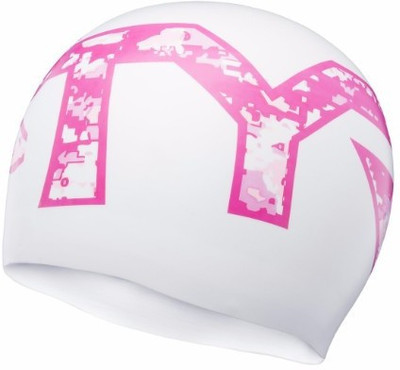 

TYR Silicone Swimming Cap(White, Pack of 1), White/pink